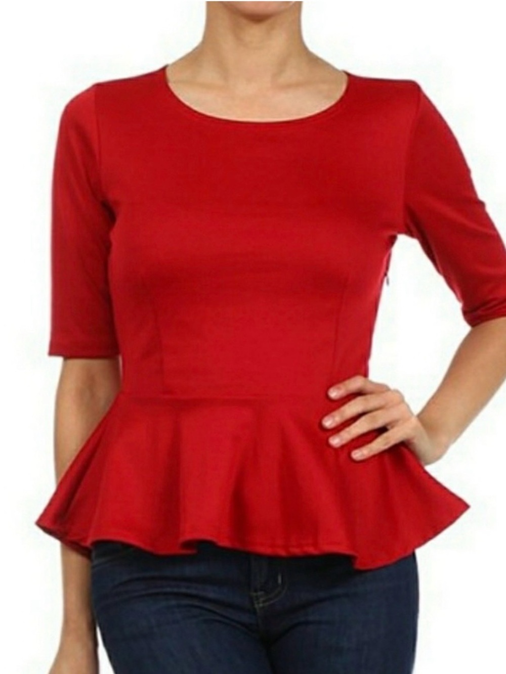 Ann Taylor size M red peplum top